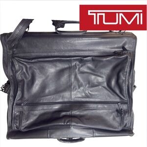 TUMI Napa Black Leather Bi-Fold Garment Bag